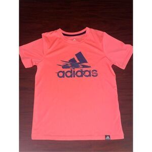 Adidas Aeroready Neon Coral Pink Boys Short Sleeve Tee Size 6